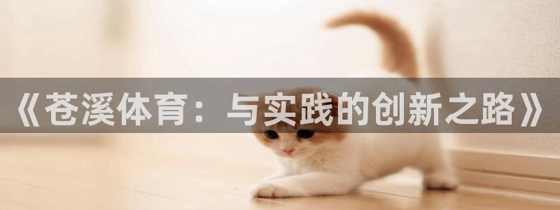 杏宇官网入口：《苍溪体育：与实践的创新之路》